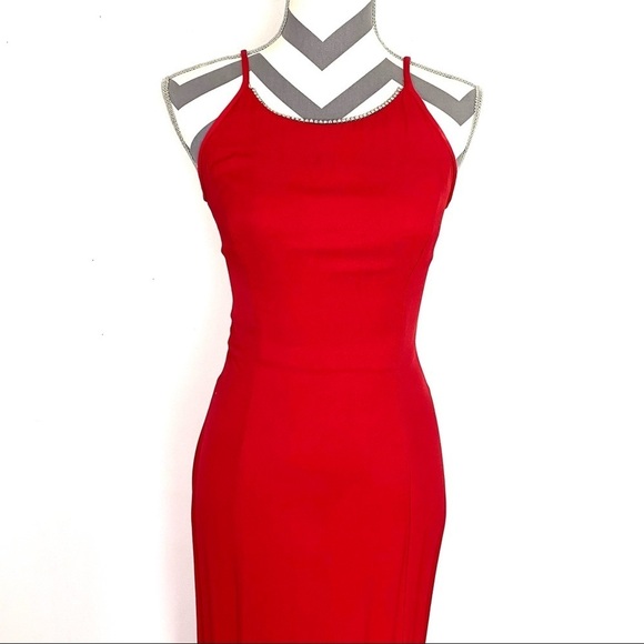 Gunne Sax Dress Size XS Small Vintage 90s Jessica McClintock Red Prom Dress - Picture 2 of 15